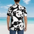 thumbnail image 4 of Sikiie Seamless Pattern Cute Panda Print Men's Hawaiian Shirt, Summer Beach Button Pocket Short Sleeve T-Shirt,Small, 4 of 7