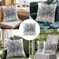 thumbnail image 6 of Grey Eucalyptus Leaves Flower Throw Pillow Cover Floral Bottle Stripes Vintage Cotton Linen Cushion Cover Throw Pillow Case with Invisible Zipper for Couch Sofa Bed Chair Car 24x24 Inch, 6 of 9