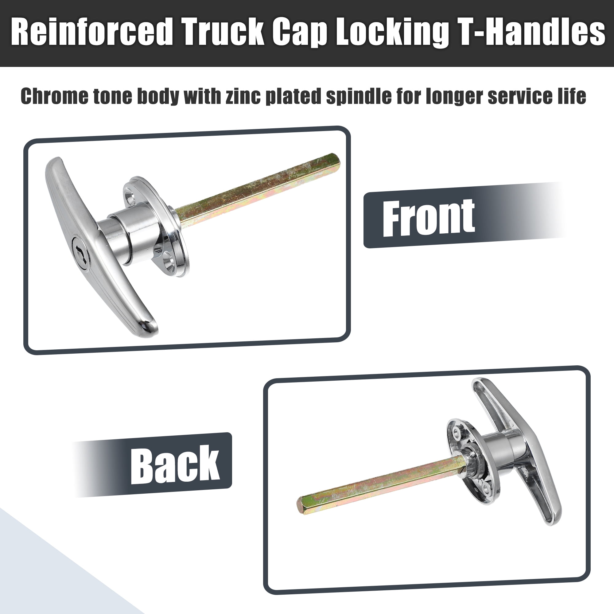 Unique Bargains Universal Garage Door T-Handle Lock Kit with 2 Keys for Truck Caps