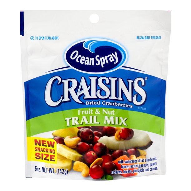 (6 Pack) Ocean Spray Craisins Fruit & Nut Trail Mix, 5.0 OZ