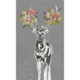 thumbnail image 3 of Goldberger, Jennifer 10x14 Black Modern Framed Museum Art Print Titled - Deer and Flowers II, 3 of 5