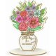 thumbnail image 1 of Tarjeta de felicitación floral Tarjeta de ramo de flores de madera Tarjeta de flores de madera con soporte Tarjeta de cumpleaños sin terminar, 1 of 7