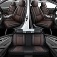thumbnail image 4 of Full Set Car Seat Covers Fit for Toyota 98% Models,Faux Leather Seat Covers,Waterproof Car Seat Protectors,Full-Coverage Car Interior(Black+Coffee), 4 of 7
