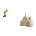thumbnail image 5 of CoudarTitie Modern Resin Horse Hugging Pear Statue Art Craft Ornament Decorative Figurine Book Stand Ceramic Bookend Fine Workmanship Collectible Centerpiece for Shelf Living Room Office, 5 of 8