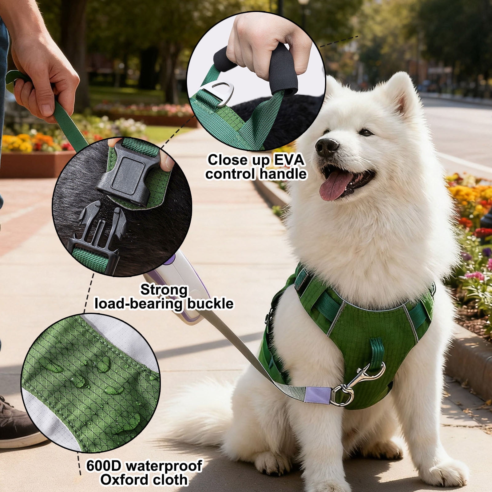 Dog Harness with Handle, Reflective No Pull Vest Harness for Small Medium Large Dogs, Easy Walk Puppy Harness with Padded Front, Adjustable Pet Safety Harness for Outdoor