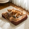 thumbnail image 6 of EDX Dog Bed, 42"x32" Orthopedic Dog Sofa Bed Extra Large, Supportive Foam Pet Couch Bed with Removable Washable Cover, Brown, 6 of 10