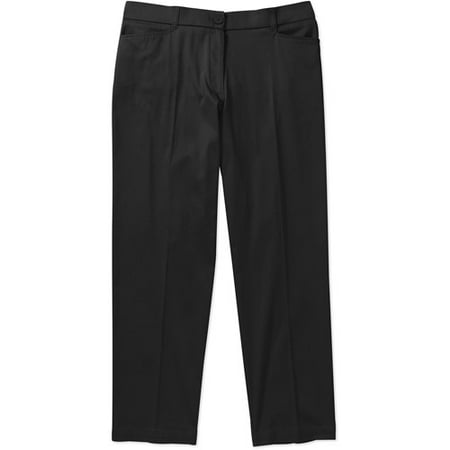 George Women's Plus-Size Career Classic Sateen Pants with Comfort Waistband