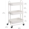 thumbnail image 2 of 3-Tier Rolling Utility or Kitchen Cart - White, 2 of 5