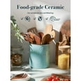 thumbnail image 2 of pupikeji 7.2" Kitchen Utensil Holder, Extra Large Farmhouse Utensil Holders for Countertop, Ceramic Utensil Crock, Anti Slip Cork Bottom, 2 of 7