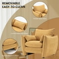 thumbnail image 6 of GNIXUU Chenille Oversized Accent Armchair, 35.8 " Wide Comfy Upholstered Reading Armchairs with Removable Pillows & Side Pockets, Modern Lounge Chairs for Small Living Room, Bedroom, Office,Yellow, 6 of 6