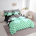 thumbnail image 3 of Castle Fairy Kawaii Ribbon Bow Bedding Comforter Set,Animal Zebra Print Queen Bedding Sets, 3 of 8