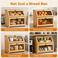 thumbnail image 3 of M Buder 2-Layer Wood Bread Box, Bamboo Bread Box for Kitchen Counters, Wooden Bread Storage Organizer with Clear Acrylic Doors, Ventilation and Flat Top, 3 of 9