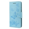 thumbnail image 2 of Feishell Wallet Case for Google Pixel 6a,Retro PU Leather Butterfly Embossed Pattern Full Protection Anti-Scratch Shockproof Magnetic Clasp Flip Holder Card Slots & Cash Pocket Phone Cover,Blue, 2 of 6