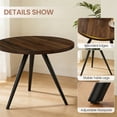 thumbnail image 4 of 34.8" Round Dining Table Set for 3,4 Piece Modern Kitchen Table Set with 3 Upholstered Dining Chairs,Leisure Coffee Table for Kitchen Dining Room, Breakfast nook, 4 of 10