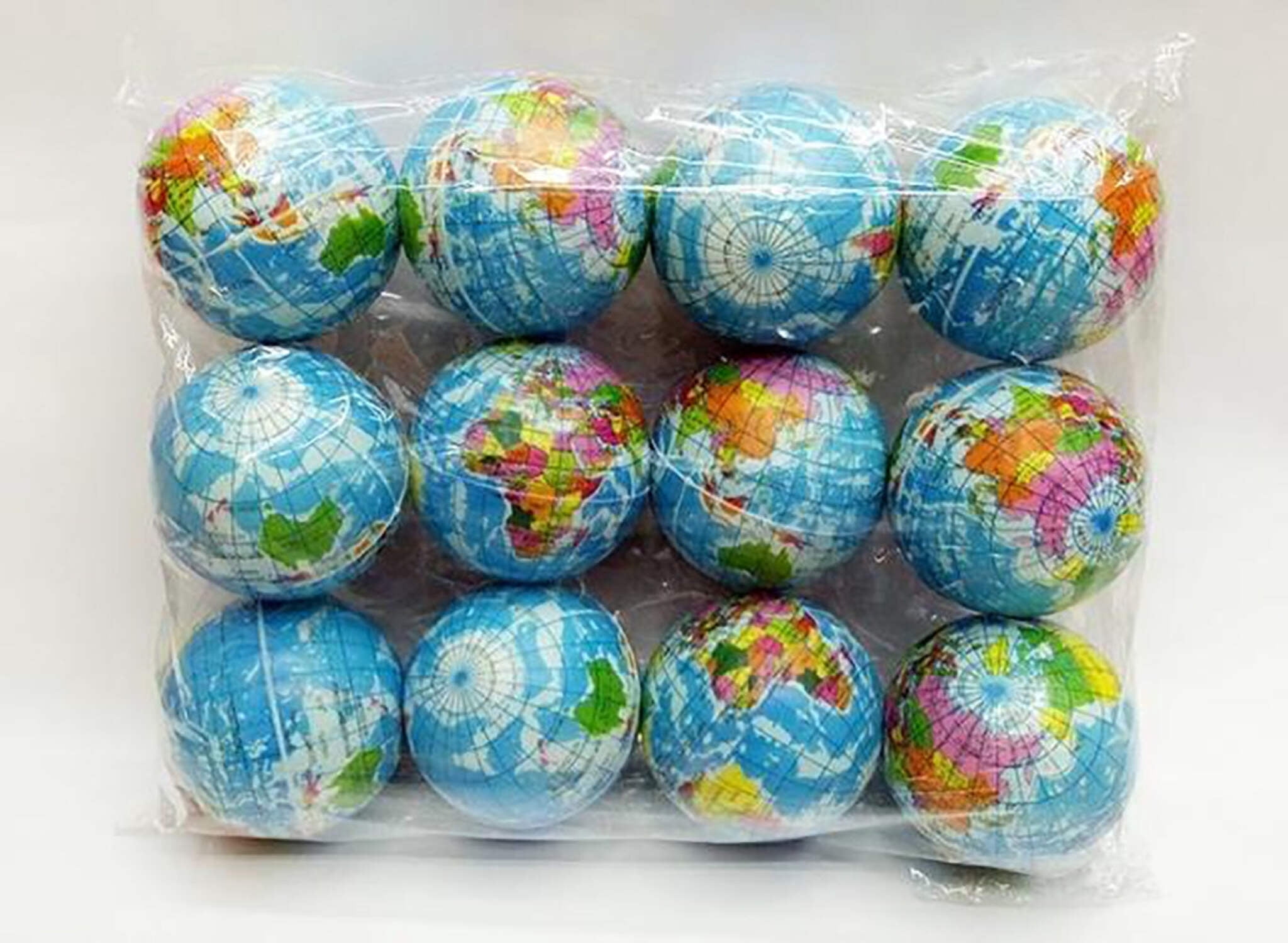 AZ Trading & Import PSBP24 Mini Planet Earth Soft Foam Stress Balls - 24 Balls Per Box