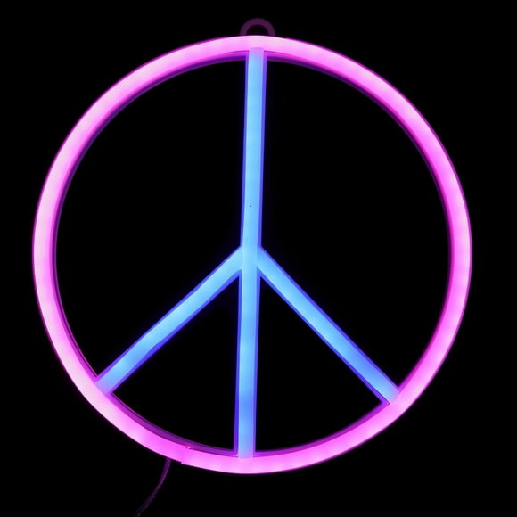 HLONK Peace Symbol Neon Sign Wedding Signs Hanging LED Neon Sign LED Wall Decor Light Wall Hanging Decoration Room Decor