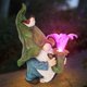thumbnail image 3 of Estatua De Gnomo De Jardín Con Luces Led Solares, Figurita De Gnomo De Resina, Decoración De Trompeta De Flores Para Patio, Regalos De Césped Moyic HA035722-00, 3 of 6