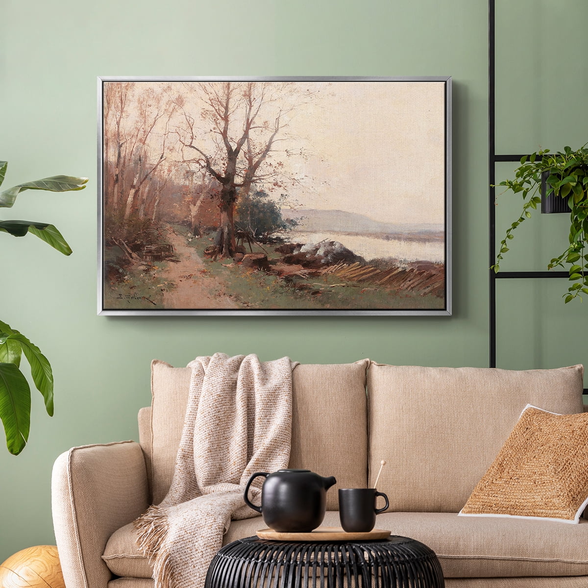 Vintage Landscape-CCCLVIII By Wexford Home Framed in Silver Wood Gallery Wrapped Canvas 17 in. x 25 in.