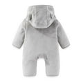 thumbnail image 4 of Newborn Baby Bear Outfit with Fold-Over Mittens and Footies Girls Boys Winter Fleece Clothes Thick Hooded Romper Snowsuit, 4 of 5