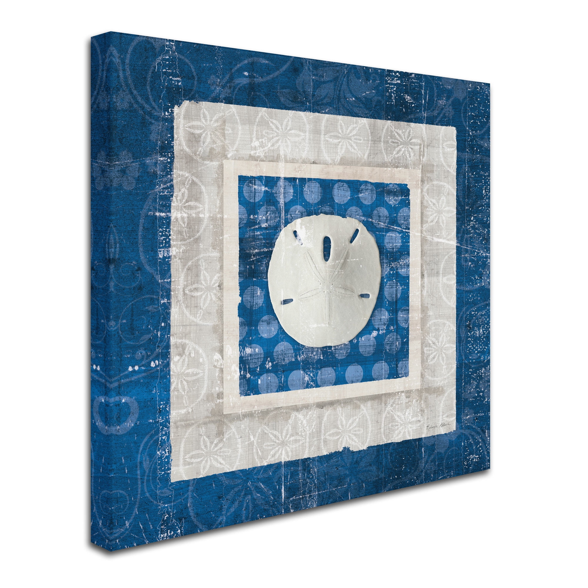 Trademark Fine Art "Sea Shell I on Blue" Canvas Art by Belinda Aldrich