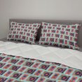 thumbnail image 2 of Hip Hop Comforter & Sham Bedding Set, Night Club Dj Equipments as Turntables Mixer and Speakers Pattern in Pastel Colors, 3 pcs Duvet Set Microfiber Filling Quilt, 5 Sizes, Multicolor, by Ambesonne, 2 of 4