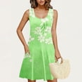 thumbnail image 6 of QUNYINEY Womens Dress Sleeveless Casual Floral A-Line Dress with Pockets Crew Neck Flowy Mini Sundress, 6 of 7