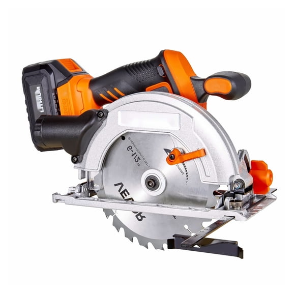 Cordless Circular Saw 6-1/2 Inch, 20V Brushless, 4700 RPM, 45° Bevel, LED Light, Wood Cutting Saw with Battery & Charger