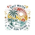 thumbnail image 2 of Salt Water And Sun Shine T-Shirt, Sublimation, Summer, Retro Beach, Tropical Top, Graphic Cotton T Shirt, 2 of 6