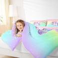 thumbnail image 3 of Erosebridal Kawaii Rainbow T Monogrammed Twin Comforter Sets,Cute Unicorn Bedding Set For Kids Girls,Reversible Pink 2 Pieces, 3 of 7