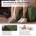 thumbnail image 4 of Soft & Comfortable Square Ottoman Foot Rest, Corduroy Woven Design, Multi-Purpose Sofa Stool for Living Room & Bedroom,Green, 4 of 10