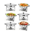 thumbnail image 1 of MIUUKA Ensemble de 6 Plats Anti-Frottement en Acier Inoxydable – Réchauds Ronds de Buffet 5 Qt avec Couvercle en Verre Transparent – Rétention de Chaleur Supérieure, Construction Durable pour Traiteur, Mariages, Banquets, 1 of 7