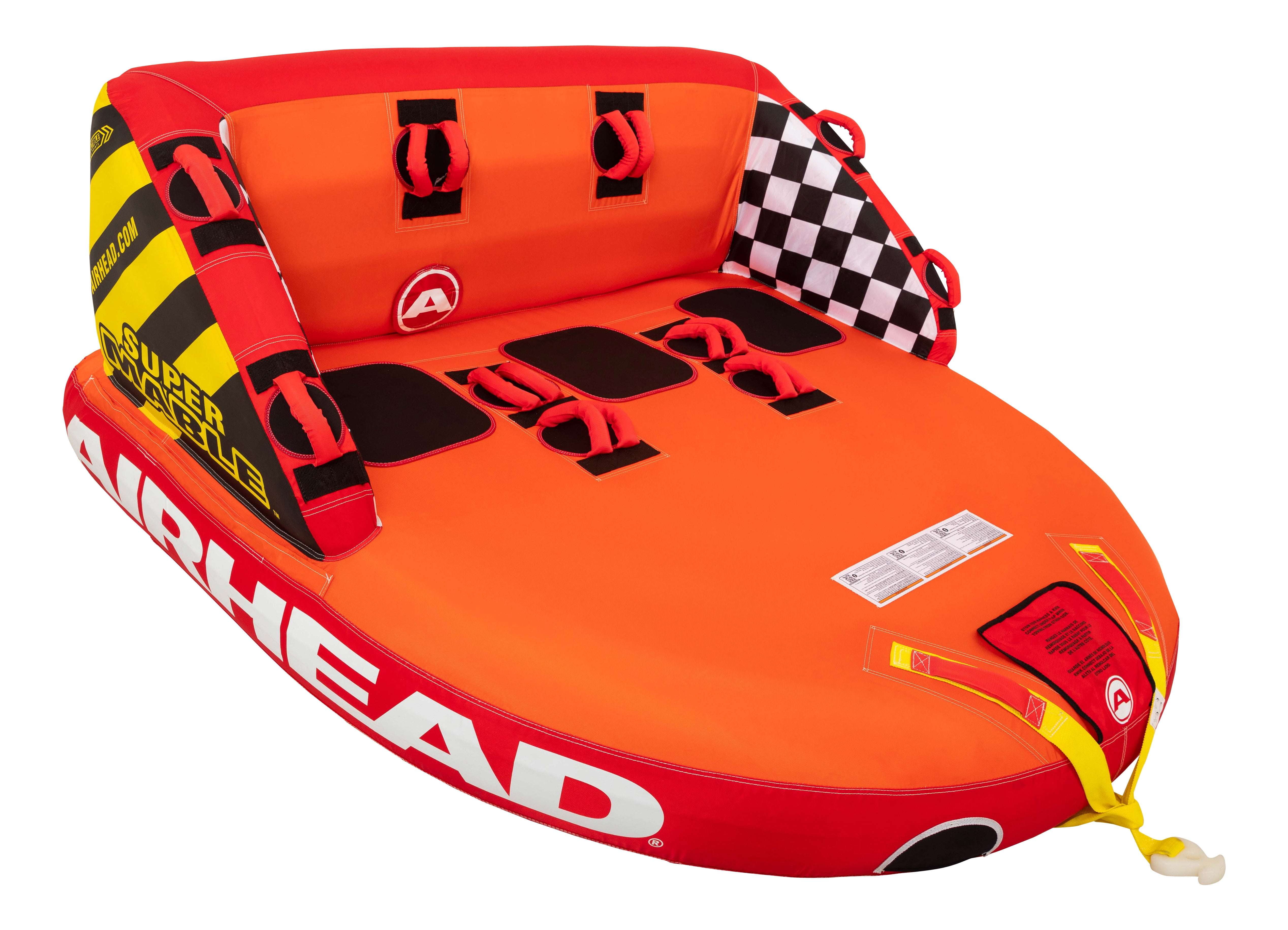 Airhead Super Mable 1-3 Rider Chariot Towable Tube for Boating, Dual Tow Points