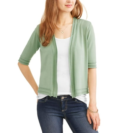 Pink Shrug - Women's Crochet Trim Shrug Cardigan