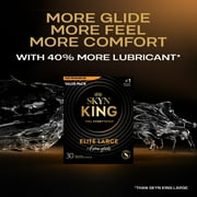 SKYN King Elite Large Extra Glide Non-Latex Condoms, 30 Count – Extra glide for extra comfort