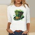 thumbnail image 2 of Byworldtasic Plus Size St. Patrick's Day Shirts for Women Graphic Crewneck 3/4 Sleeve Tops Cute Loose Fit Casual Blouses, 2 of 5