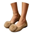 thumbnail image 4 of YTCAMLO Puff Pompom Flats for Women Round Toe Backless Casual Shoes Slip On Soft Comfort Ballet Shoes for Daily Weekend Outings, 4 of 7