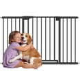 thumbnail image 1 of PawHut 30"-51" Baby Gate, Pet Gate with 2 Extension Kit, Auto-Close, Black, 1 of 10
