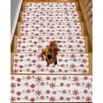 thumbnail image 2 of Red Christmas Stair Treads for Wooden Steps Indoor Runner Rug Carpet, Winter Xmas Snowflake Wave 4 Pieces Peel and Stick Staircase Step Treads Covers Washable Throw Door Mats, 30"x8", 2 of 7