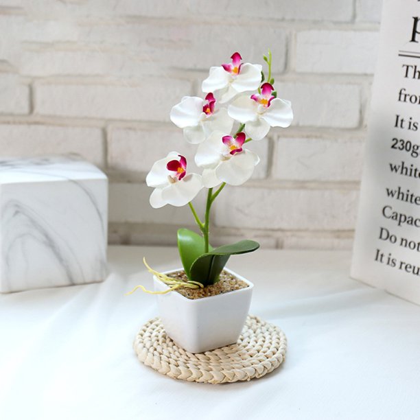 Artificial Potted Simulation Phalaenopsis Fake Plants With Pot Home