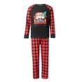 thumbnail image 2 of Christmas Pajamas for Family, Long Sleeve Gnome Truck Print Tops + Plaid Pants Set, 2 of 10