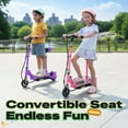 thumbnail image 4 of Zupapa Upgraded Electric Scooter with Removable Seat for Kids Ages 6-12, Ride on UL Certified Motorized Scooters, 60 Mins Ultra-long Battery Life, Up to 10MPH and 155LBS Max Load, Purple, 4 of 11