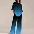 thumbnail image 1 of Ensembles de Pyjama pour Femmes, Convenant à l'Été, Col Rond, Ample, Manches Courtes, Haut Chemise à Imprimé Floral avec Pantalon, Grande Taille, Ensemble 2, TTTTG, 1 of 5