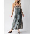 thumbnail image 4 of xiaxaixu Longue Plage Robe Sans Manches Bretelles Spaghetti Floral Imprimé Split Robe Midi Slip Robe, 4 of 8