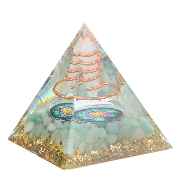 Pirámide de orgonita generadora de energía de 6 cm para curación de energía positiva Pirámide de cristal Pirámides de orgonita para meditación