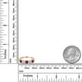 thumbnail image 6 of Gem Stone King 18K Rose Gold Plated Silver Red Rhodolite Garnet and E - F Lab Grown Diamond Wedding-Bands Ring for Women | 1.65 Cttw | Round 4MM | Gemstone January Birthstone | Size 8, 6 of 6