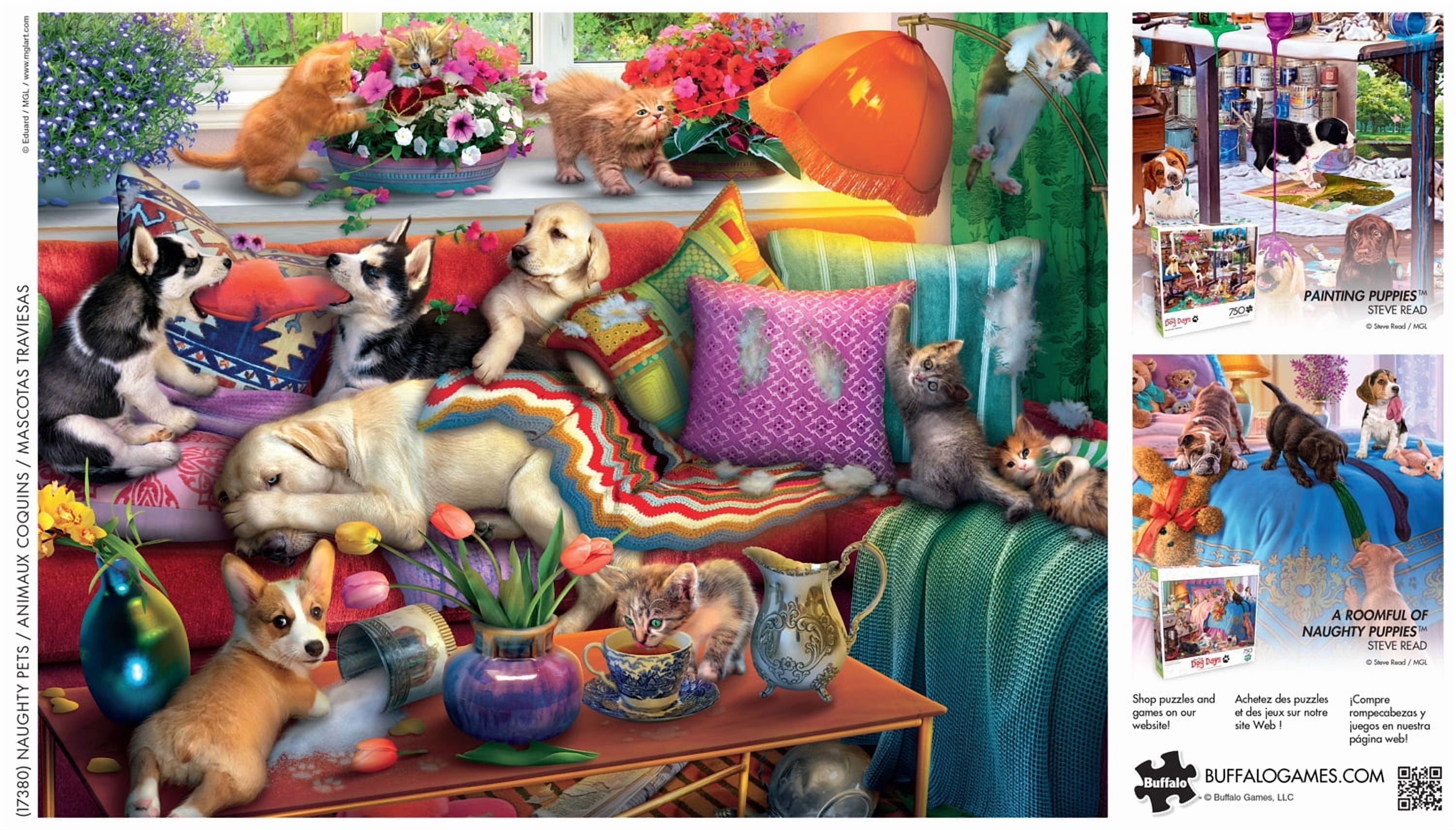 Buffalo Games Eduard Naughty Pets 750 Piece Jigsaw Puzzle for Adults Challenging Puzzle Perfect for Game Nights - Finished Puzzle Size is 24 x 18