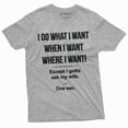 thumbnail image 6 of Men's Funny shirt let me ask my wife Husband gift T-shirt Father's day Christmas Birthday gift (3X-Large Navy Blue), 6 of 7