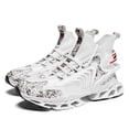 thumbnail image 4 of Men's High-Top Knit Blade-Sole Sneakers, Lightweight Lace-Up Athletic Shoes with Futuristic Glow Design for Streetwear, Running, and Casual Wear, 4 of 10
