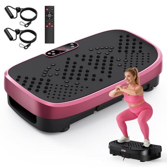Anqdy Vibration Plate Exercise Machine Magnetic Acupoints Full Body Pink