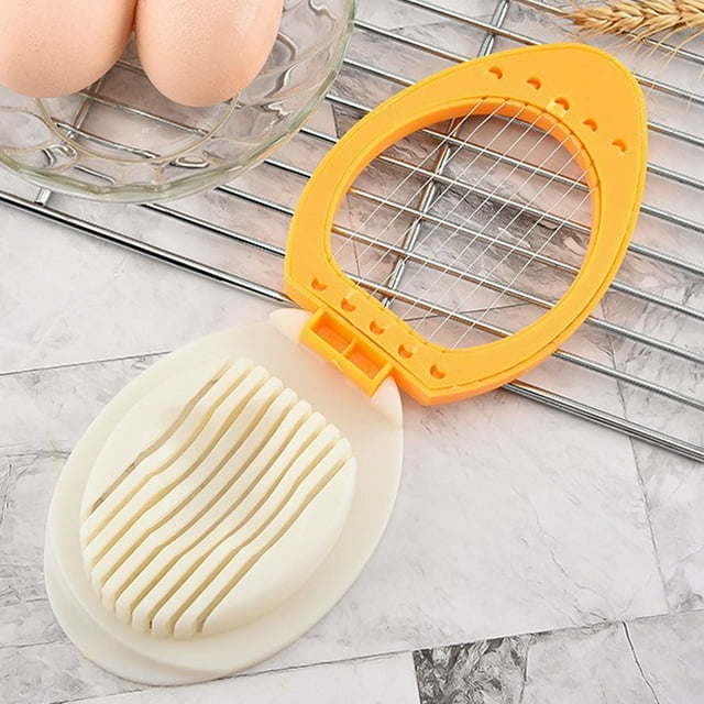 Cortador separador de yema de huevo de acero inoxidable | Cortadora de jamón multiusos | Utensilio de cocina Precision Blade - Antideslizante, Fácil de limpiar, 14x9x2cm, Amarillo | 1 Pieza |